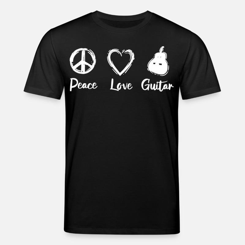 Peace Love Guitar - Stanley/Stella Unisex Bio-T-Shirt CREATOR  - Schwarz