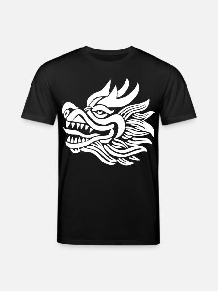 Chinese Dragon Head (White) - Stanley/Stella CREATOR Unisex Organic T-Shirt - black