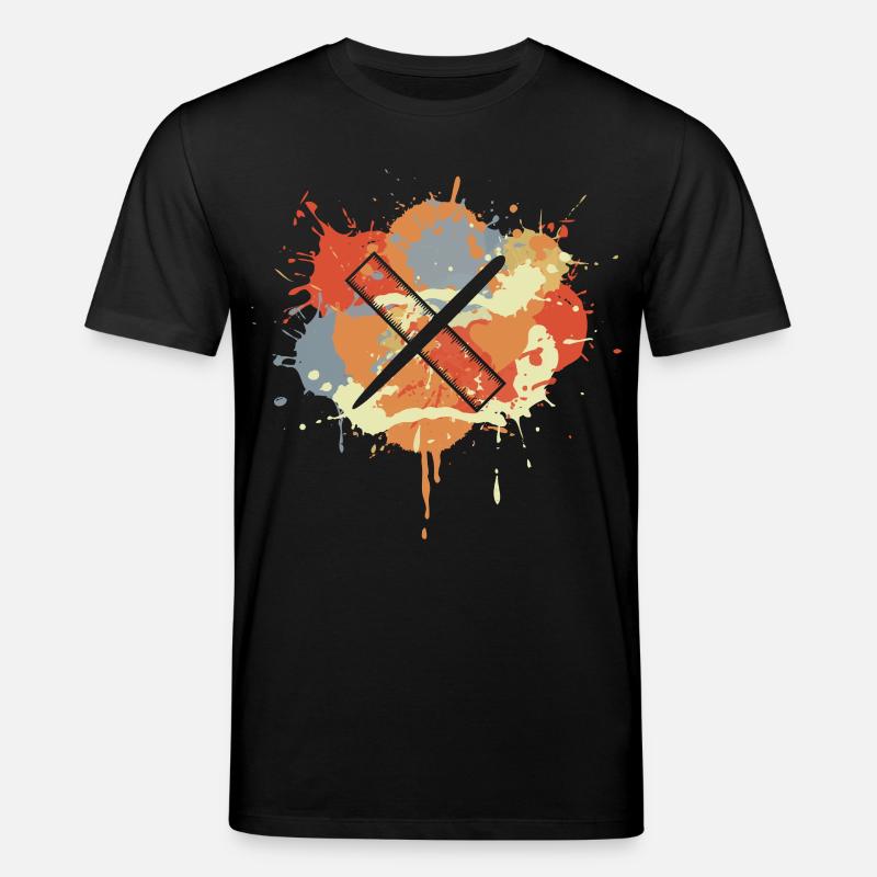 Stylo et règle vintage - T-shirt bio CREATOR Stanley/Stella Unisexe - noir