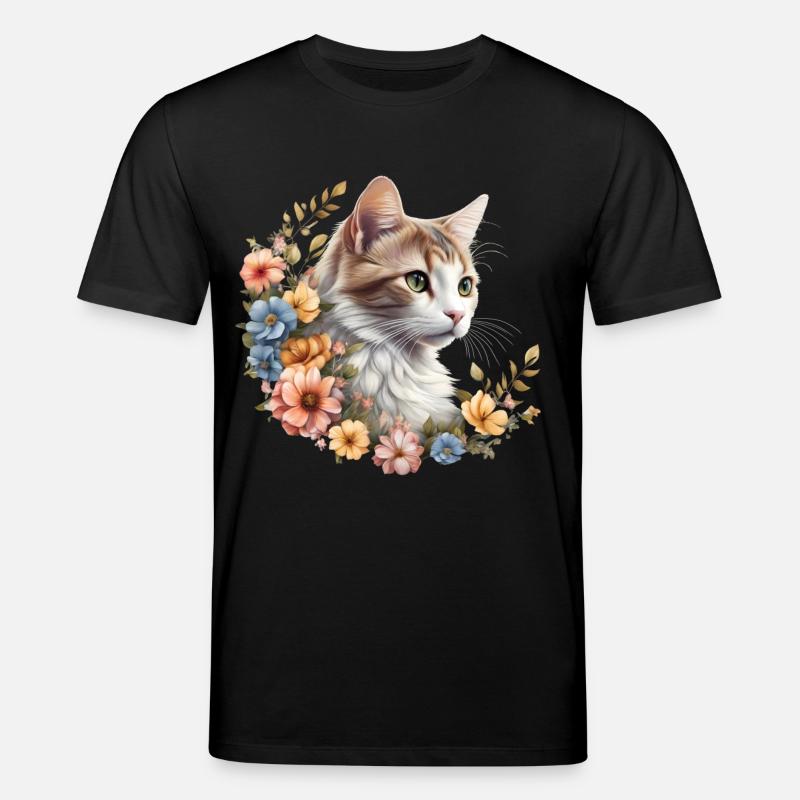 Blütenpracht Samtpfote - Stanley/Stella Unisex Bio-T-Shirt CREATOR  - Schwarz