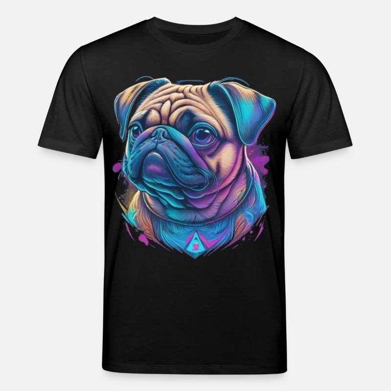 Mops Kopf - Stanley/Stella Unisex Bio-T-Shirt CREATOR  - Schwarz
