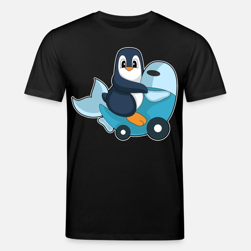 Pinguin Motorroller - Stanley/Stella Unisex Bio-T-Shirt CREATOR - Schwarz