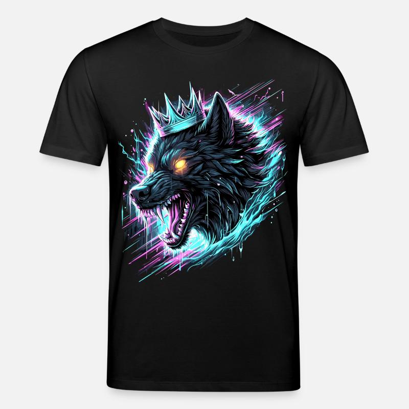 Royal Wolf Synthwave - T-shirt bio CREATOR Stanley/Stella Unisexe - noir