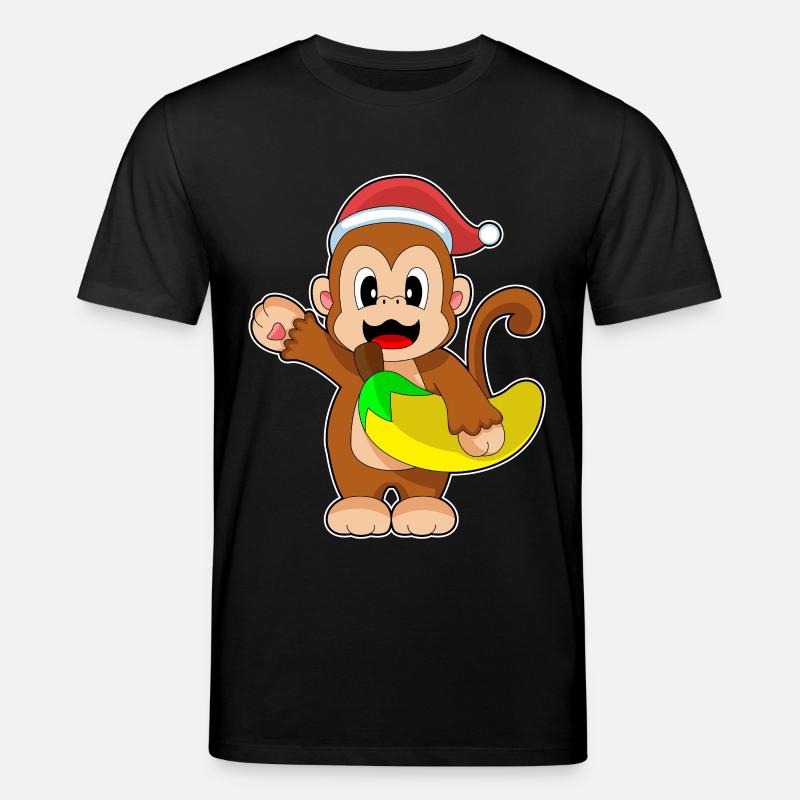 Singe Noël Banane - T-shirt bio CREATOR Stanley/Stella Unisexe - noir