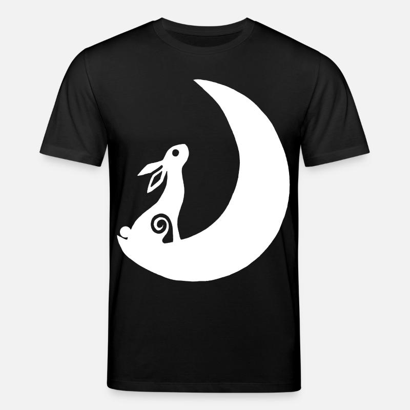 A rabbit on the moon - Stanley/Stella CREATOR Unisex Organic T-Shirt - black