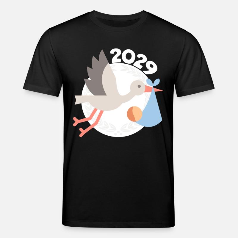 Cigogne avec bébé 2029 - T-shirt bio CREATOR Stanley/Stella Unisexe - noir