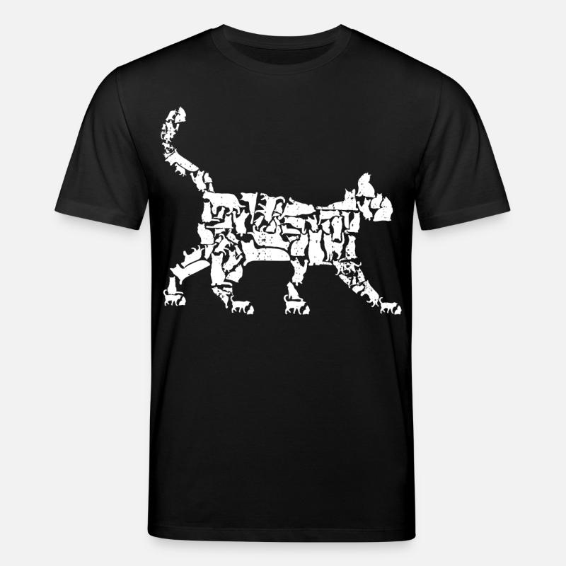 Katze Zeichnung - Stanley/Stella Unisex Bio-T-Shirt CREATOR  - Schwarz