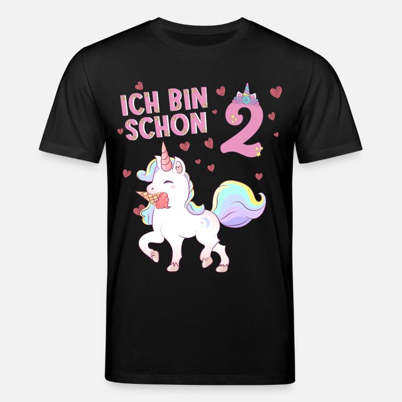 ich bin schon 2 Einhorn  - Stanley/Stella Unisex Bio-T-Shirt CREATOR  - Schwarz