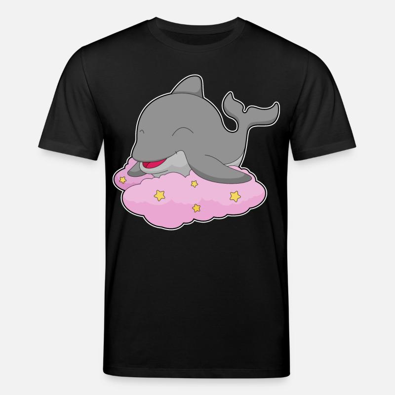 Dauphin Nuages Étoiles - T-shirt bio CREATOR Stanley/Stella Unisexe - noir