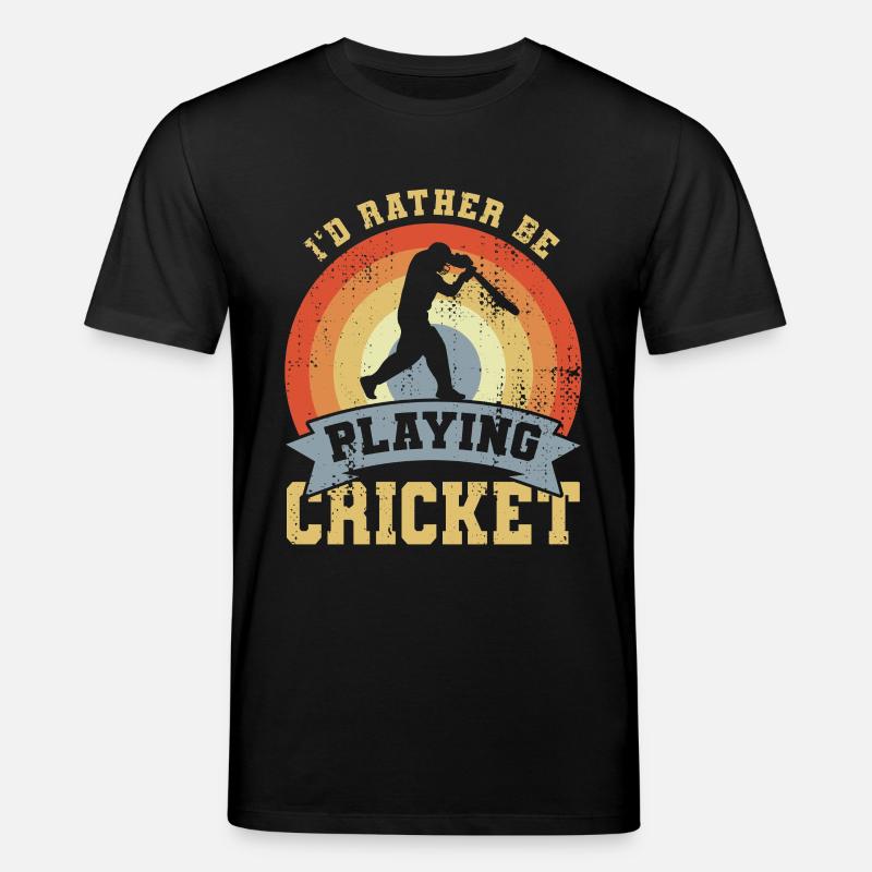 I’d Rather Be Playing Cricket - Stanley/Stella Unisex Bio-T-Shirt CREATOR  - Schwarz