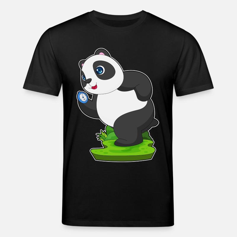 Panda Jogger Chronomètre Jogging - T-shirt bio CREATOR Stanley/Stella Unisexe - noir