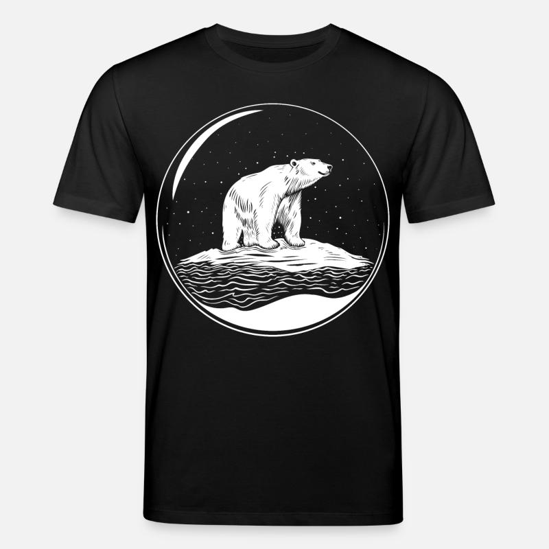 Eisbär auf Eisscholle Save the polarbear - Stanley/Stella Unisex Bio-T-Shirt CREATOR  - Schwarz