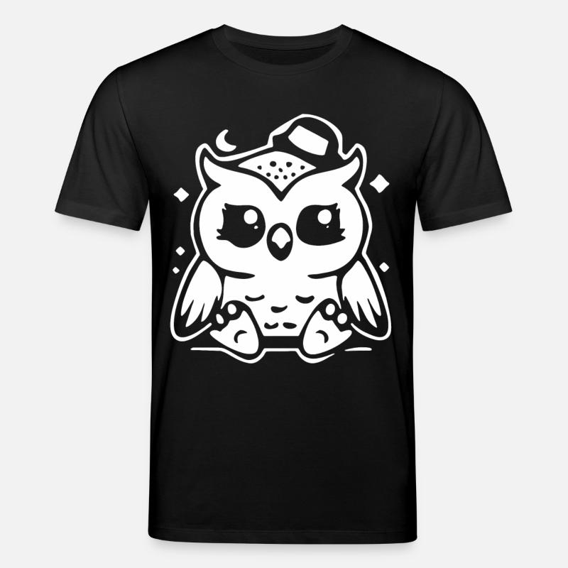 Niedliche Eulenfigur mit Hut - Stanley/Stella Unisex Bio-T-Shirt CREATOR - Schwarz