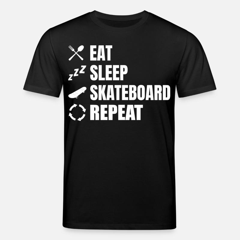 Eating, sleeping, skateboarding, repeating - Stanley/Stella CREATOR Unisex Organic T-Shirt - black