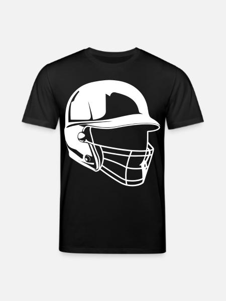 Baseball Helmet Drawing - Stanley/Stella CREATOR Unisex Organic T-Shirt - black