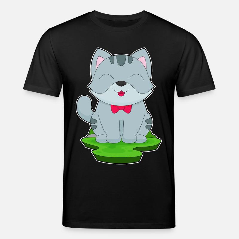 Katze Schleife - Stanley/Stella Unisex Bio-T-Shirt CREATOR - Schwarz