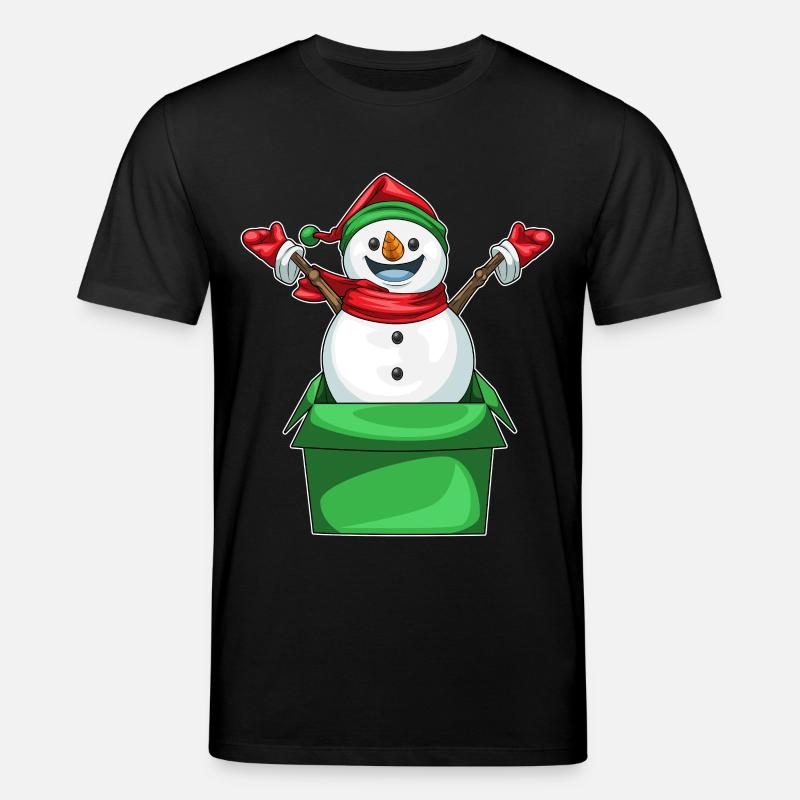 Schneemann Weihnachten Karton - Stanley/Stella Unisex Bio-T-Shirt CREATOR - Schwarz