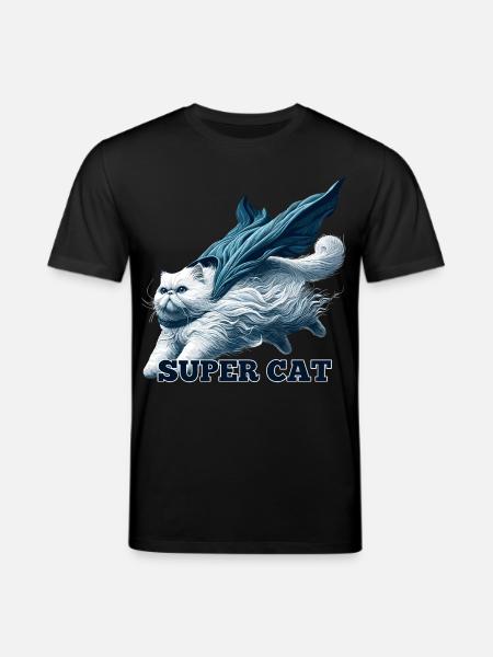 Super Cat persisk hvid persisk kattegave - Stanley/Stella CREATOR økologisk unisex-T-shirt - sort
