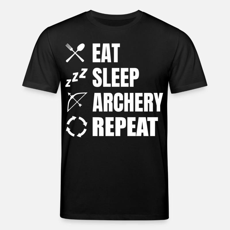 Eat Sleep Archery Repeat - Stanley/Stella CREATOR Unisex Organic T-Shirt - black