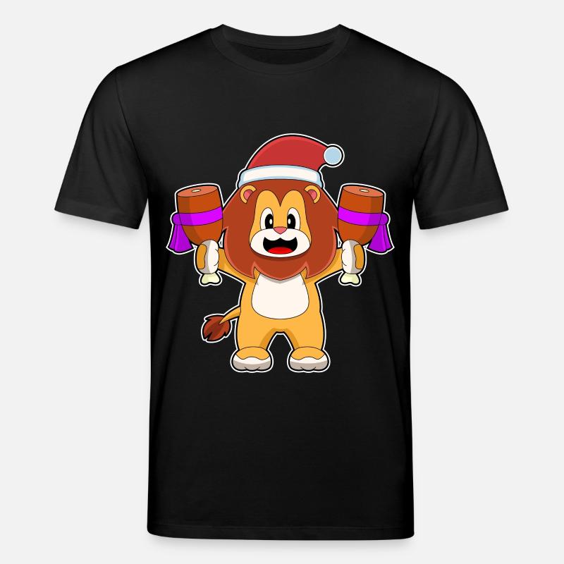 Löwe Weihnachten Fleisch - Stanley/Stella Unisex Bio-T-Shirt CREATOR  - Schwarz