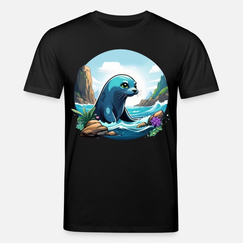 Phoque sur la côte - T-shirt bio CREATOR Stanley/Stella Unisexe - noir