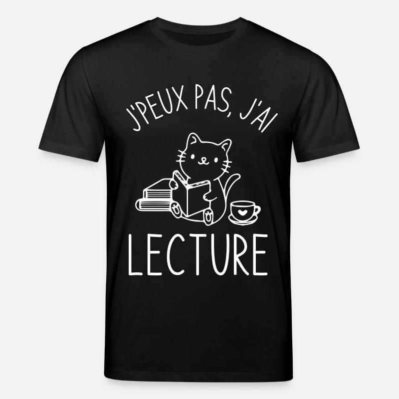 Lecture café chat mignon - T-shirt bio CREATOR Stanley/Stella Unisexe - noir