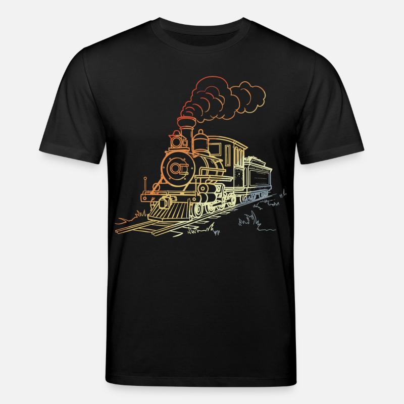 Eisenbahn Line Art - Stanley/Stella Unisex Bio-T-Shirt CREATOR - Schwarz
