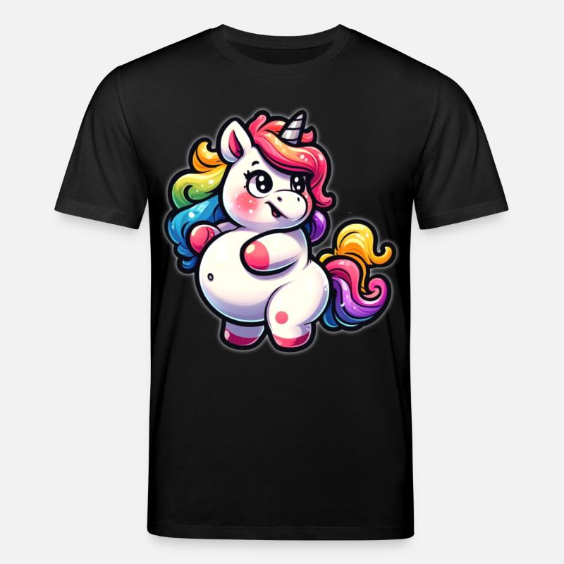 Kunterbuntes Einhorn-Kuscheldesign - Stanley/Stella Unisex Bio-T-Shirt CREATOR  - Schwarz