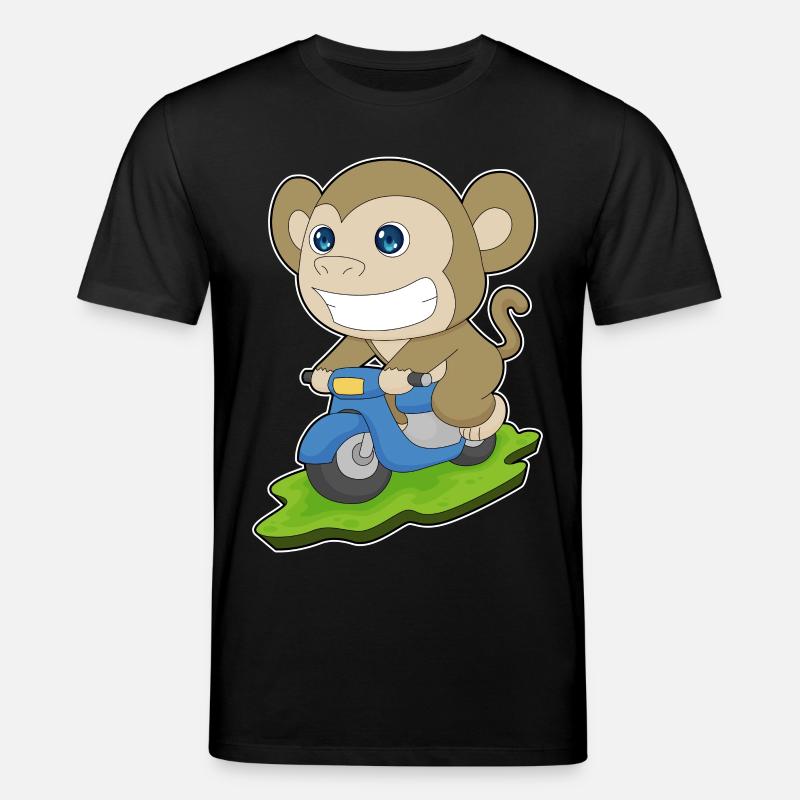 Affe Motorroller - Stanley/Stella Unisex Bio-T-Shirt CREATOR  - Schwarz