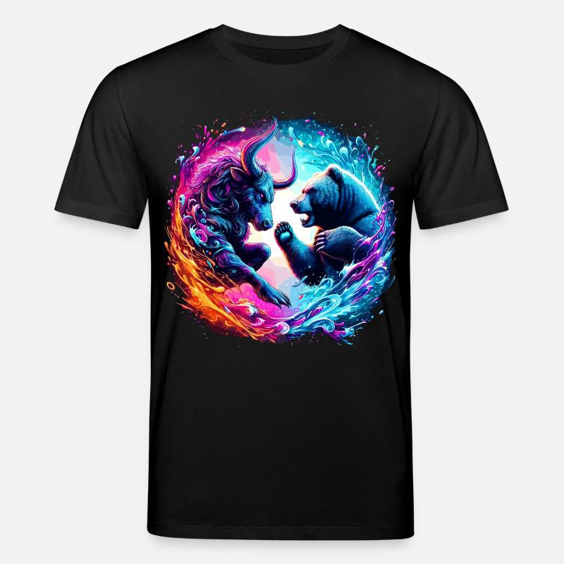 Bulle vs Bär Börsen Kampf - Stanley/Stella Unisex Bio-T-Shirt CREATOR  - Schwarz