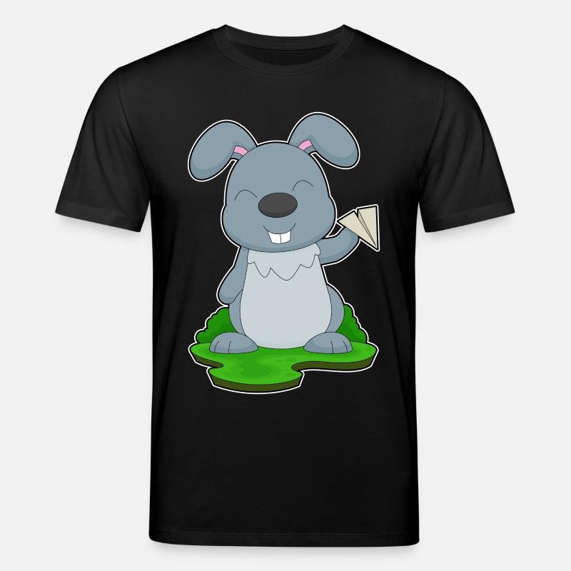 Hase Papierflugzeug - Stanley/Stella Unisex Bio-T-Shirt CREATOR  - Schwarz