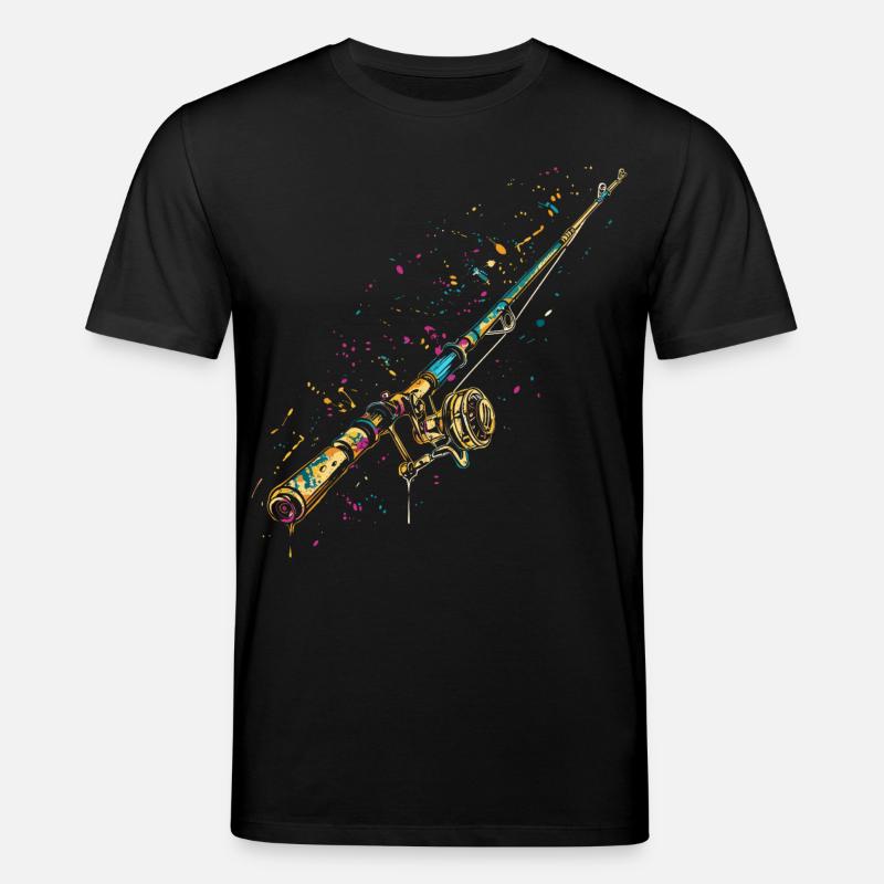 Graffiti de canne à pêche - T-shirt bio CREATOR Stanley/Stella Unisexe - noir