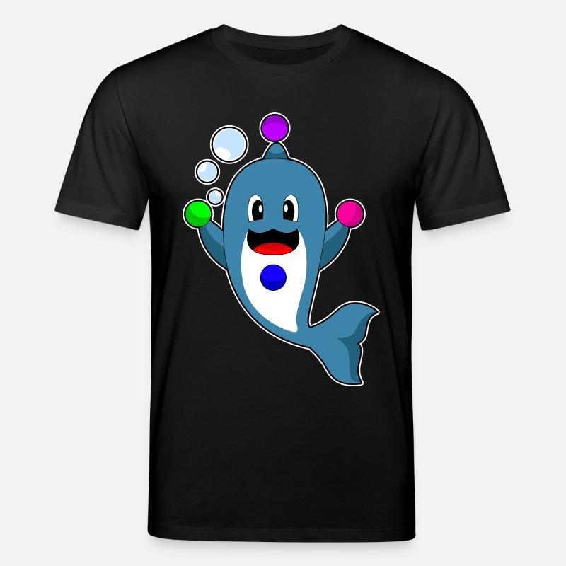 Jongleur dauphin jonglant - T-shirt bio CREATOR Stanley/Stella Unisexe - noir