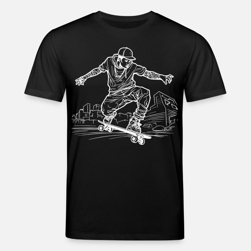 Dessin de skateboarder - T-shirt bio CREATOR Stanley/Stella Unisexe - noir