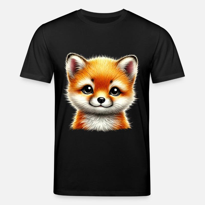 Fox Cute Fox Cub Design - Stanley/Stella CREATOR Unisex Organic T-Shirt - black