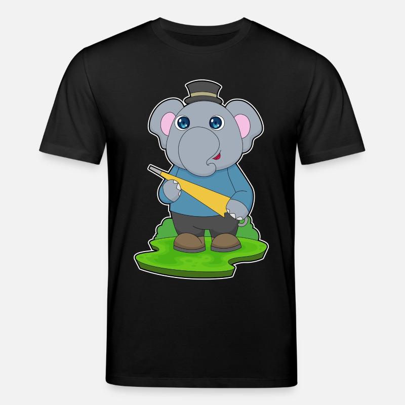 Elefant Regen Regenschirm - Stanley/Stella Unisex Bio-T-Shirt CREATOR  - Schwarz