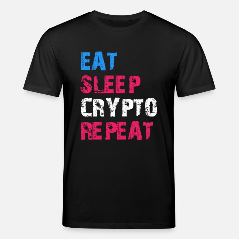 MANGER DORMIR CRYPTO RÉPÉTER - T-shirt bio CREATOR Stanley/Stella Unisexe - noir