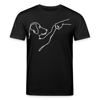 Oneliner - Hund und Mensch Faust - Stanley/Stella Unisex Bio-T-Shirt CREATOR  - Schwarz - Vorne - Alina (178cm) & Michal (187cm)