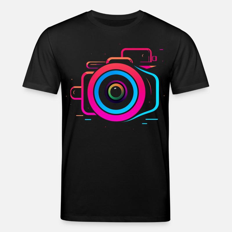 Kamera Synthwave Stil - Stanley/Stella Unisex Bio-T-Shirt CREATOR  - Schwarz