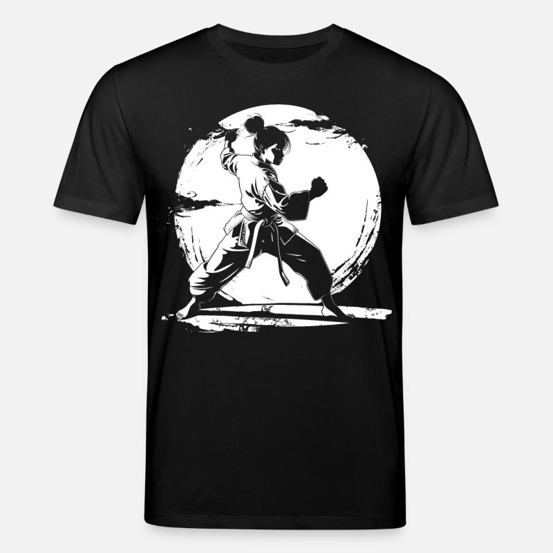 Karate Mädchen Zeichnung - Stanley/Stella Unisex Bio-T-Shirt CREATOR - Schwarz