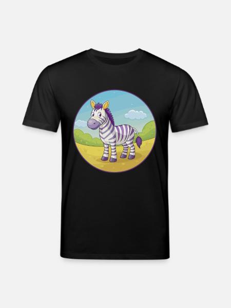 zebra, sød, kawaii, cartoon Clipart, dyr, kæledyr - Stanley/Stella CREATOR økologisk unisex-T-shirt - sort