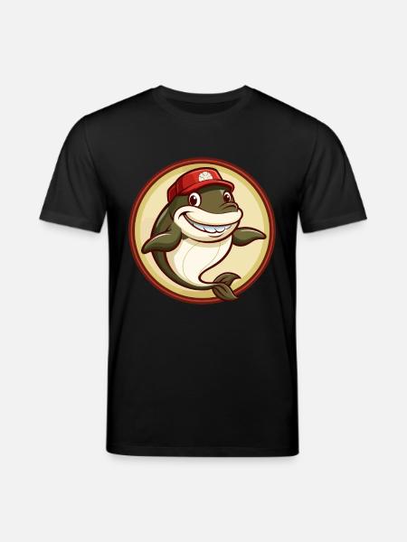 Whale Colorful Kawaii Cartoon Character Clipart - Stanley/Stella CREATOR Unisex Organic T-Shirt - black