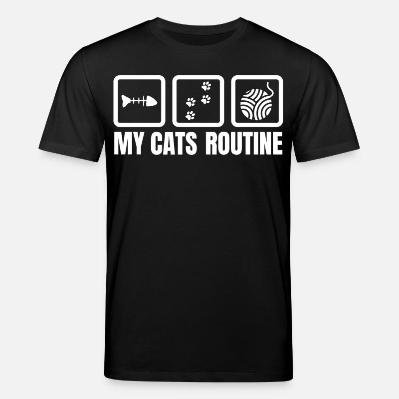 Routine meiner Katze - Stanley/Stella Unisex Bio-T-Shirt CREATOR  - Schwarz