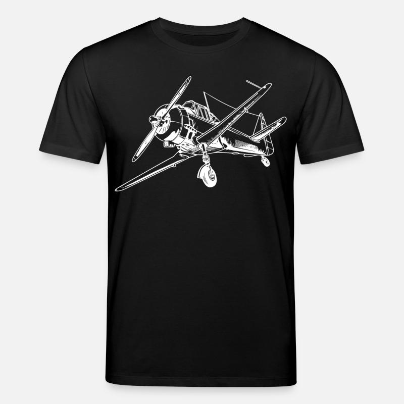 Propeller Flugzeug Zeichnung - Stanley/Stella Unisex Bio-T-Shirt CREATOR  - Schwarz