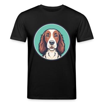 Irische Rot Und Weiß Setter Hund Rasse Lustige Karikatur - Stanley/Stella Unisex Bio-T-Shirt CREATOR  - Schwarz - Vorne - Alina (178cm) & Michal (187cm)