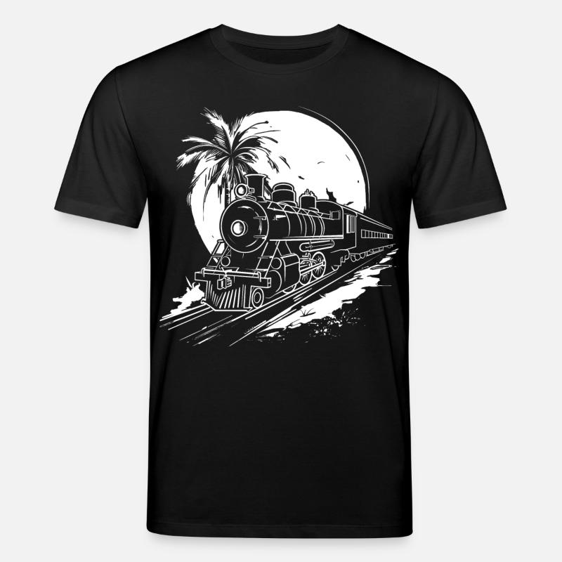 Eisenbahn Grafik - Stanley/Stella Unisex Bio-T-Shirt CREATOR  - Schwarz