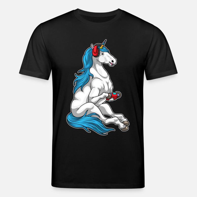 Einhorn Gamer Controller - Stanley/Stella Unisex Bio-T-Shirt CREATOR - Schwarz