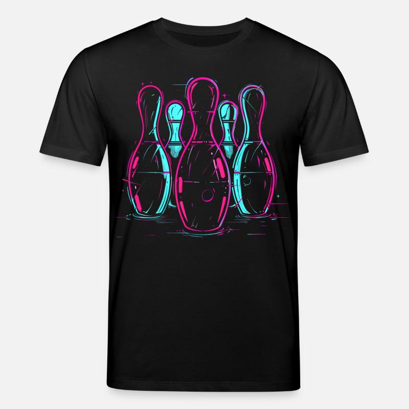 Retro Bowling Synthwave - Stanley/Stella CREATOR Unisex Organic T-Shirt - black
