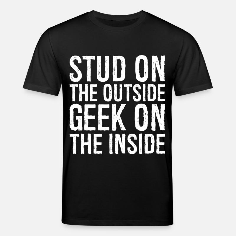 Ohrstecker außen, Geek auf der Innenseite - Stanley/Stella Unisex Bio-T-Shirt CREATOR  - Schwarz