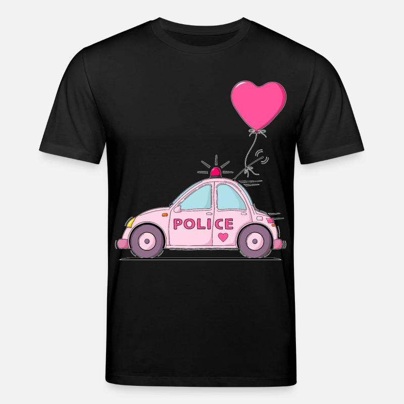 Police Herz Rosa - Stanley/Stella Unisex Bio-T-Shirt CREATOR  - Schwarz